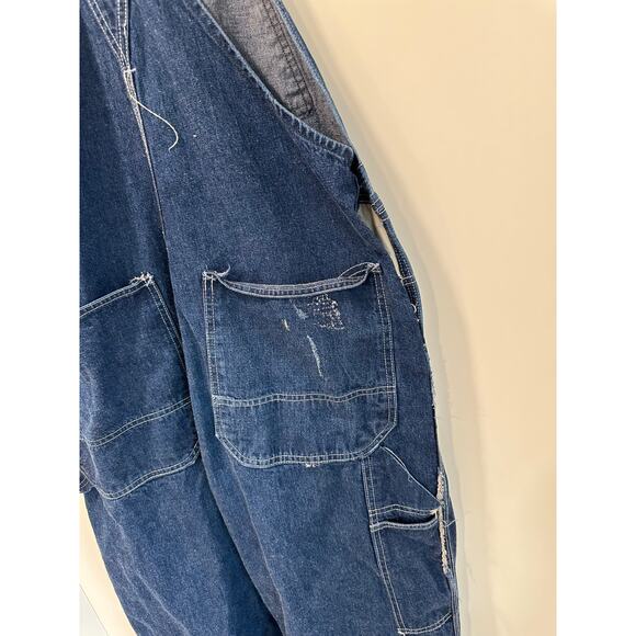 Vintage Unisex Overalls/ Bibs 70s Era Workwear Size S Mens Womens Med - Picture 9 of 11